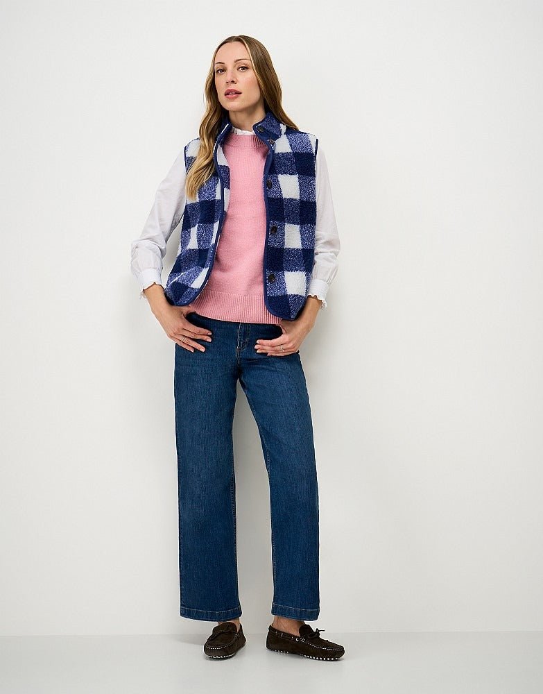 Young Ideas & Henmores - Borg Checked Gilet - Blue Check - 8