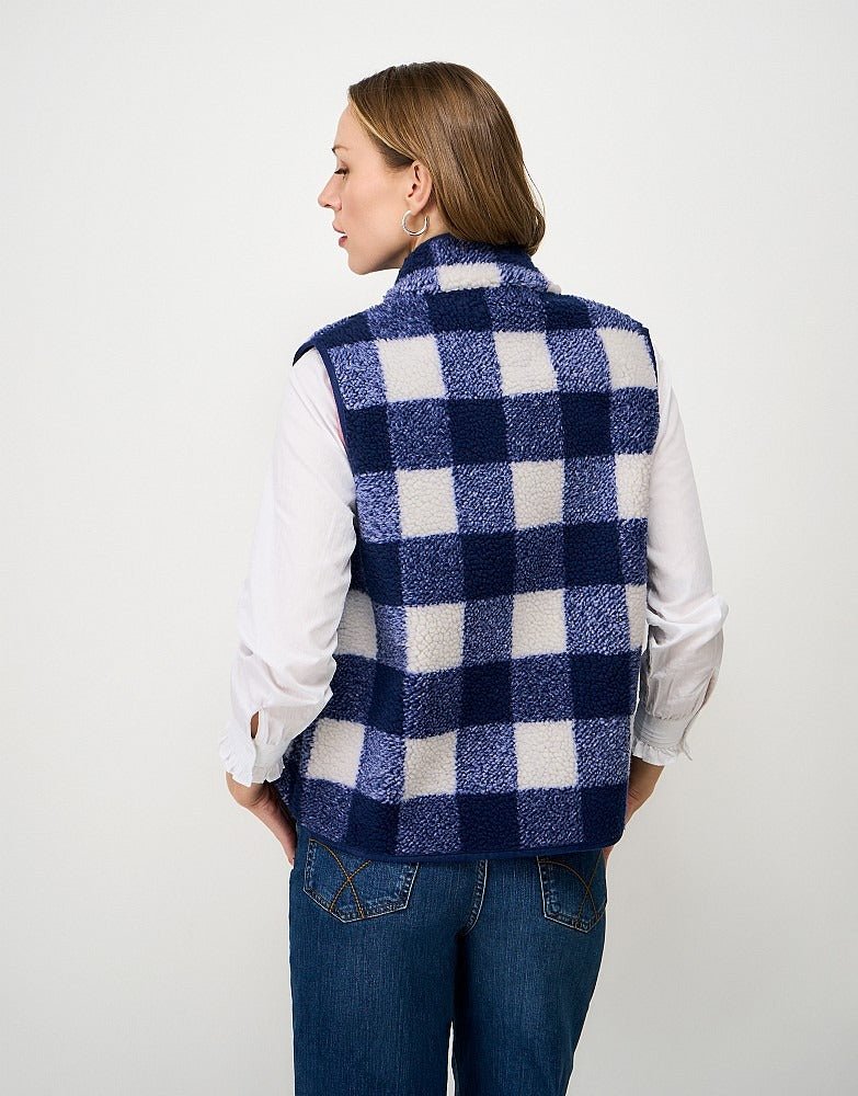 Young Ideas & Henmores - Borg Checked Gilet - Blue Check - 8