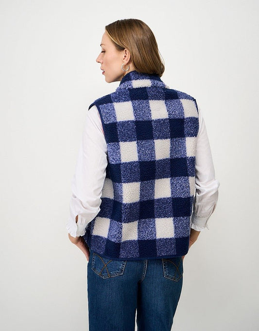 Young Ideas & Henmores - Borg Checked Gilet - Blue Check - 8