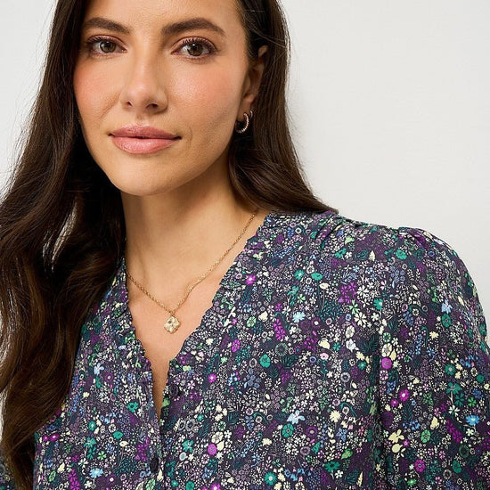 Young Ideas & Henmores - Celeste Frill Neck Blouse - Meadow - 8