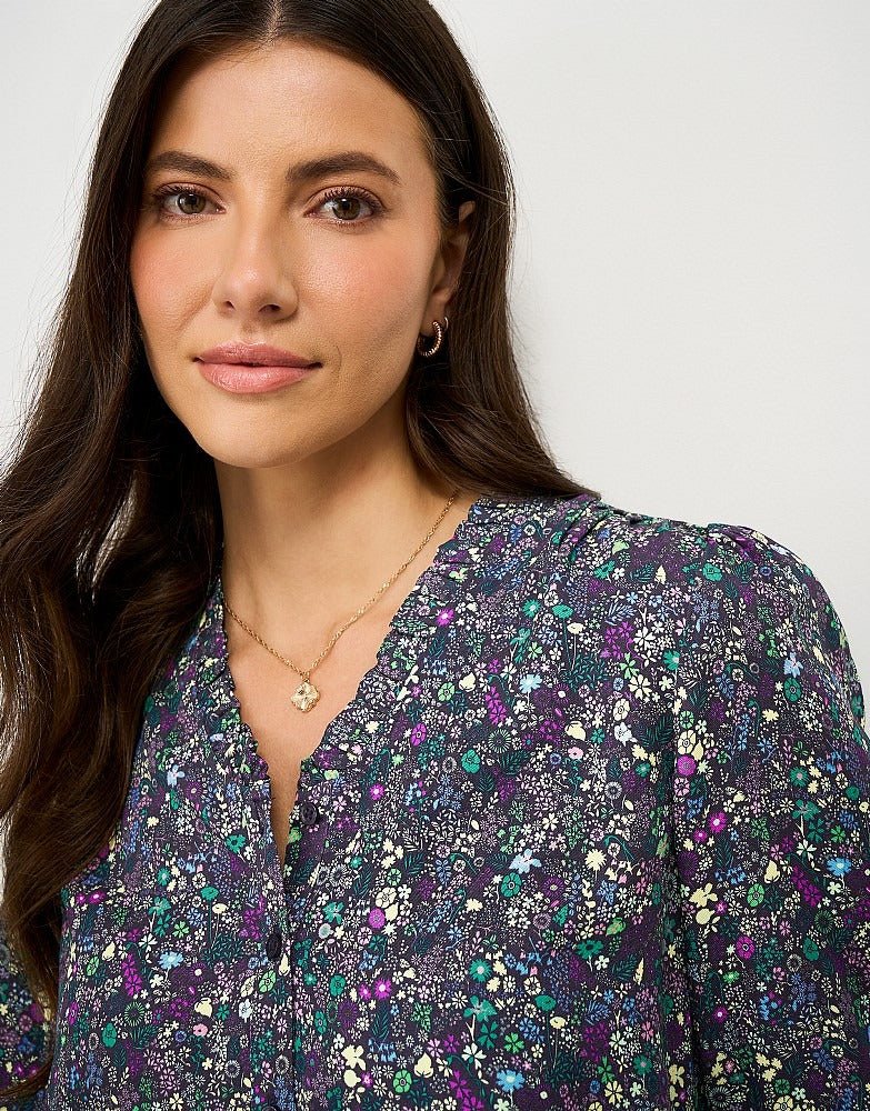 Young Ideas & Henmores - Celeste Frill Neck Blouse - Meadow - 8