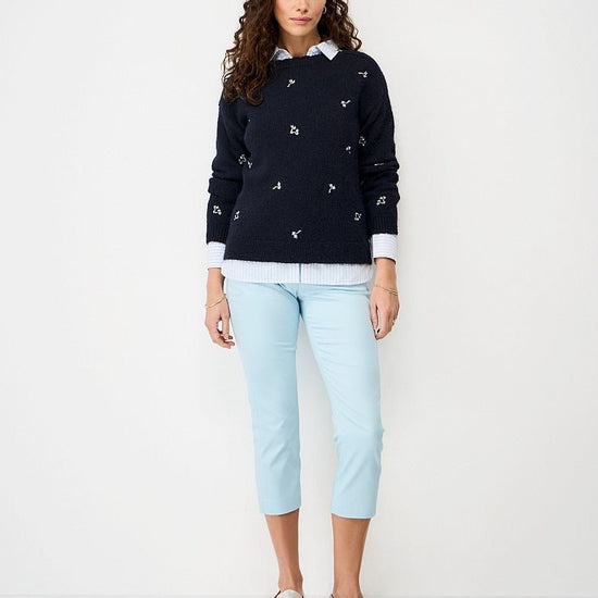 Young Ideas & Henmores - Embroidered Daisy Jumper - Navy - 8