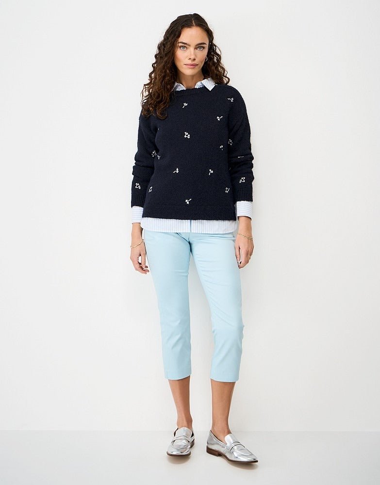 Young Ideas & Henmores - Embroidered Daisy Jumper - Navy - 8