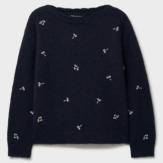 Young Ideas & Henmores - Embroidered Daisy Jumper - Navy - 8