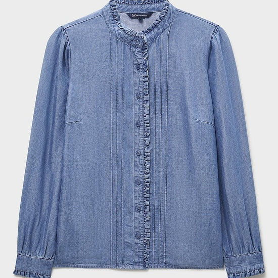 Young Ideas & Henmores - Emilia Chambray Frill Blouse - Chambray Solid - 8