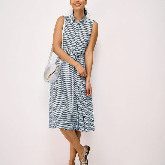 Young Ideas & Henmores - Emma Sleeveless Jersey Shirt Dress - Blue Wave Glo - 8