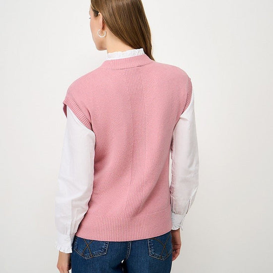 Young Ideas & Henmores -Harmony Crew Neck Vest -Pink -8