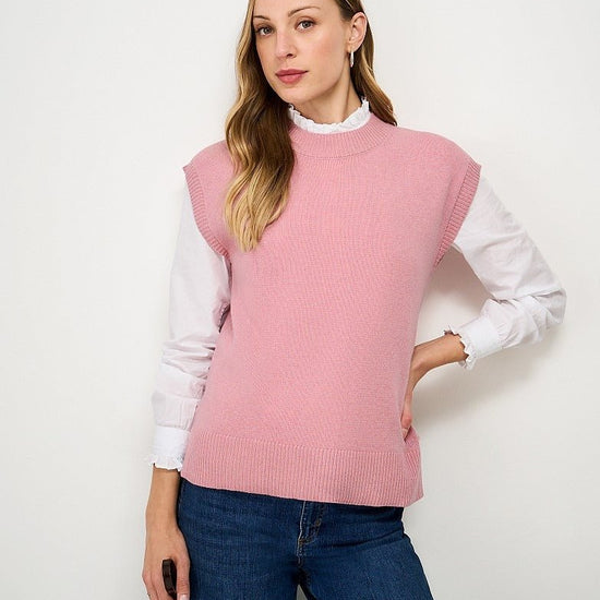 Young Ideas & Henmores -Harmony Crew Neck Vest -Pink -8