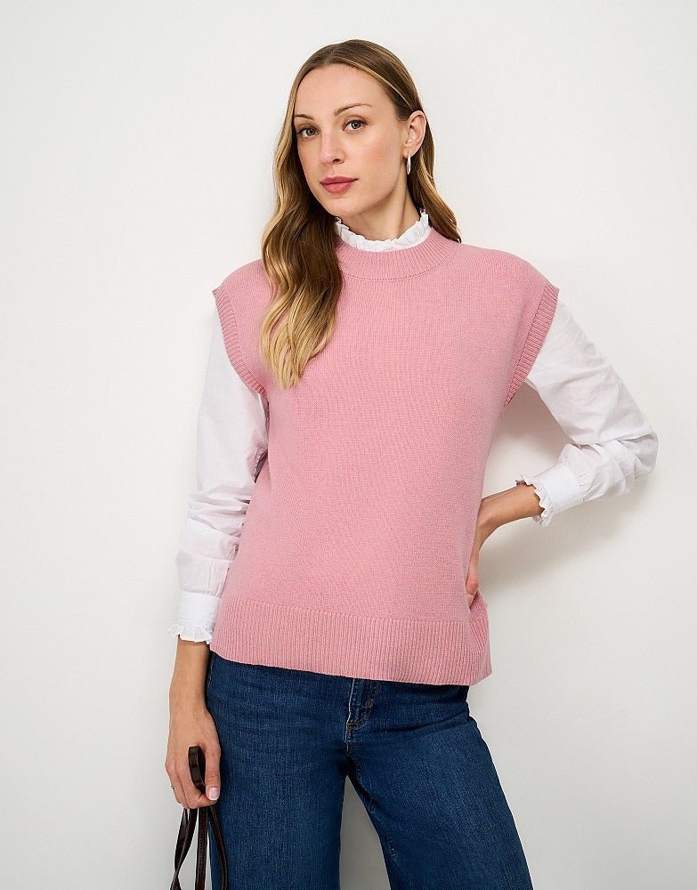 Young Ideas & Henmores -Harmony Crew Neck Vest -Pink -8