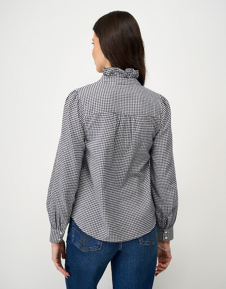 Young Ideas & Henmores - Harmony Frill Flannel Blouse - Navy Gingham - 8