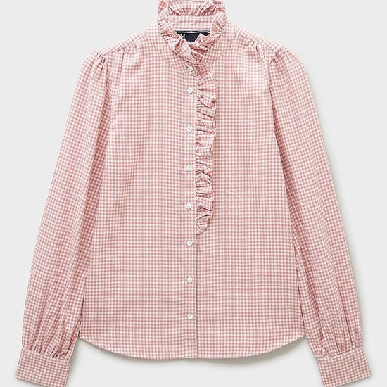 Young Ideas & Henmores - Harmony Frill Flannel Blouse - Pink Gingham - 8