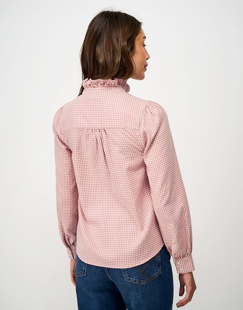 Young Ideas & Henmores - Harmony Frill Flannel Blouse - Navy Gingham - 8