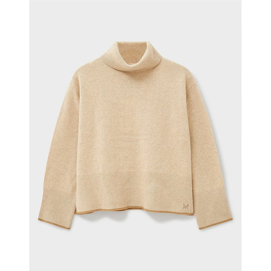 Young Ideas/Henmores - Harmony Saddle Shoulder Funnel Neck Jumper - Grey/Navy Stripe - 8