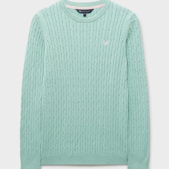 Young Ideas & Henmores - Heritage Cable Crew Neck - Canal Blue - 8