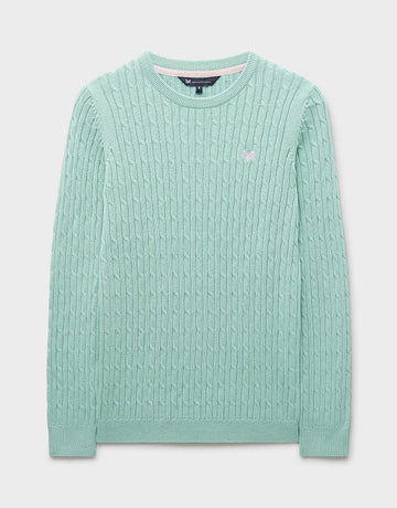 Young Ideas & Henmores - Heritage Cable Crew Neck - Canal Blue - 8