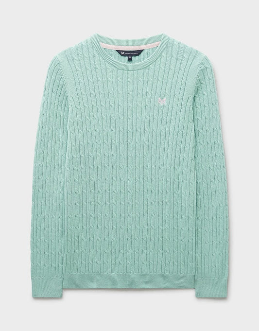 Young Ideas & Henmores - Heritage Cable Crew Neck - Canal Blue - 8