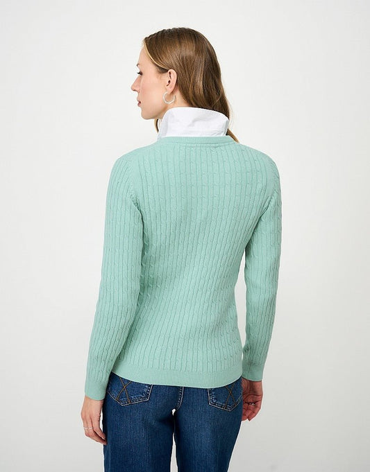 Young Ideas & Henmores - Heritage Cable Crew Neck - Canal Blue - 8