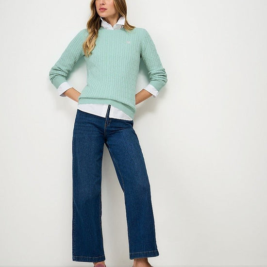 Young Ideas & Henmores - Heritage Cable Crew Neck - Canal Blue - 8