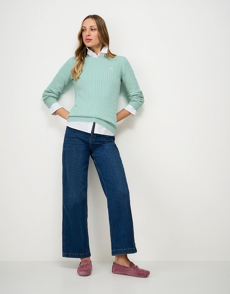 Young Ideas & Henmores - Heritage Cable Crew Neck - Canal Blue - 8