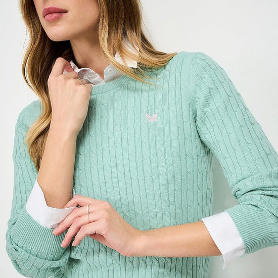 Young Ideas & Henmores - Heritage Cable Crew Neck - Canal Blue - 8