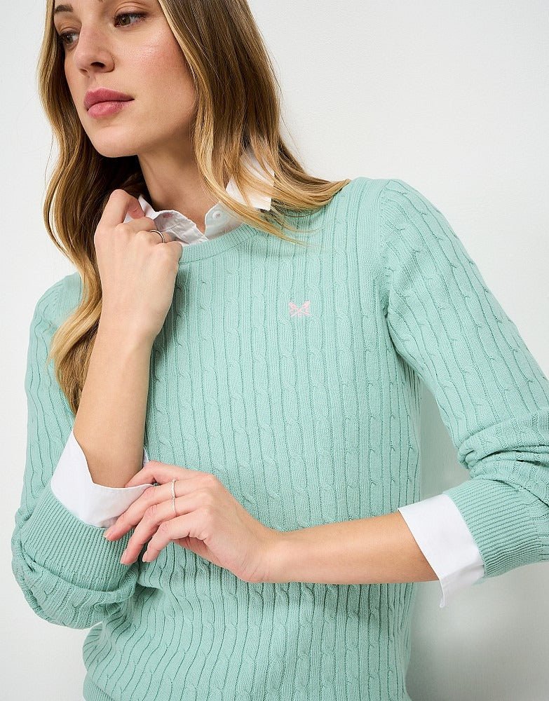 Young Ideas & Henmores - Heritage Cable Crew Neck - Canal Blue - 8