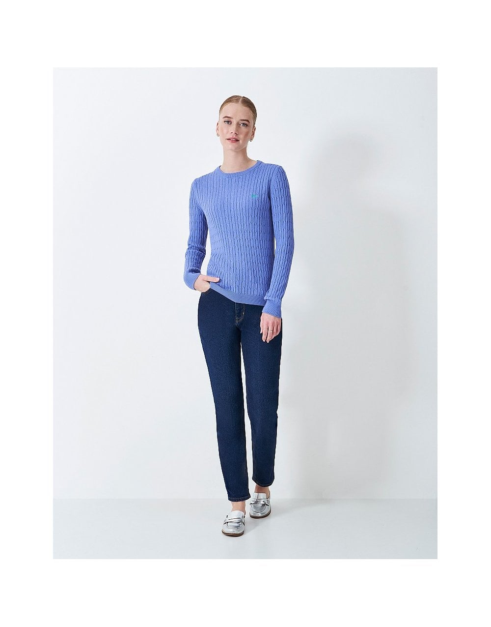 Young Ideas/Henmores - Heritage Cable Crew Neck Jumper - Deco Marl - 8