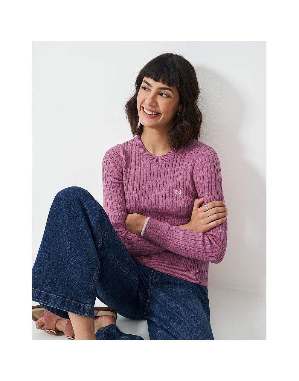 Young Ideas/Henmores - Heritage Cable Crew Neck Jumper - Deco Marl - 8
