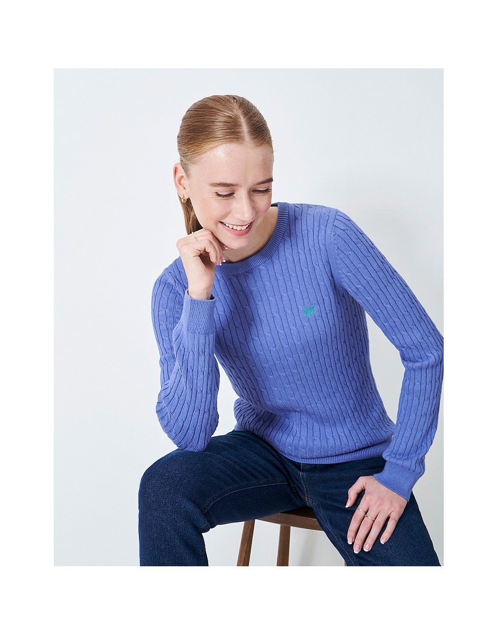 Young Ideas/Henmores - Heritage Cable Crew Neck Jumper - Deco Marl - 8