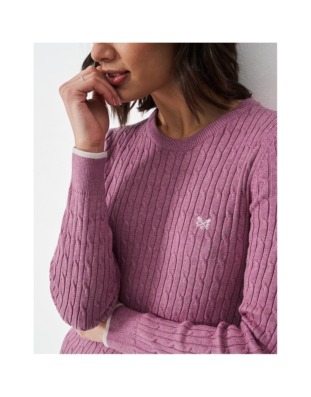 Young Ideas/Henmores - Heritage Cable Crew Neck Jumper - Deco Marl - 8