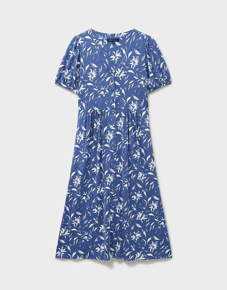 Young Ideas & Henmores - Kiki Button Jersey Dress - Dutch Blue Floral - 8