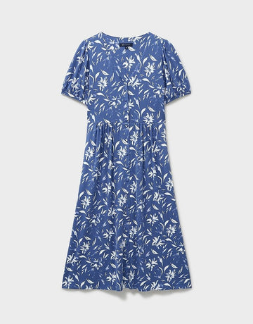 Young Ideas & Henmores - Kiki Button Jersey Dress - Dutch Blue Floral - 8