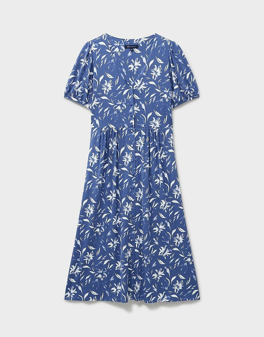 Young Ideas & Henmores - Kiki Button Jersey Dress - Dutch Blue Floral - 8