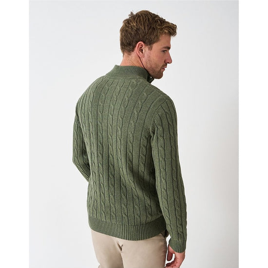 Young Ideas/Henmores - Oarsman Cable 1/2 Zip - Thyme Marl - M