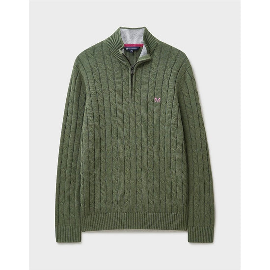 Young Ideas/Henmores - Oarsman Cable 1/2 Zip - Thyme Marl - M