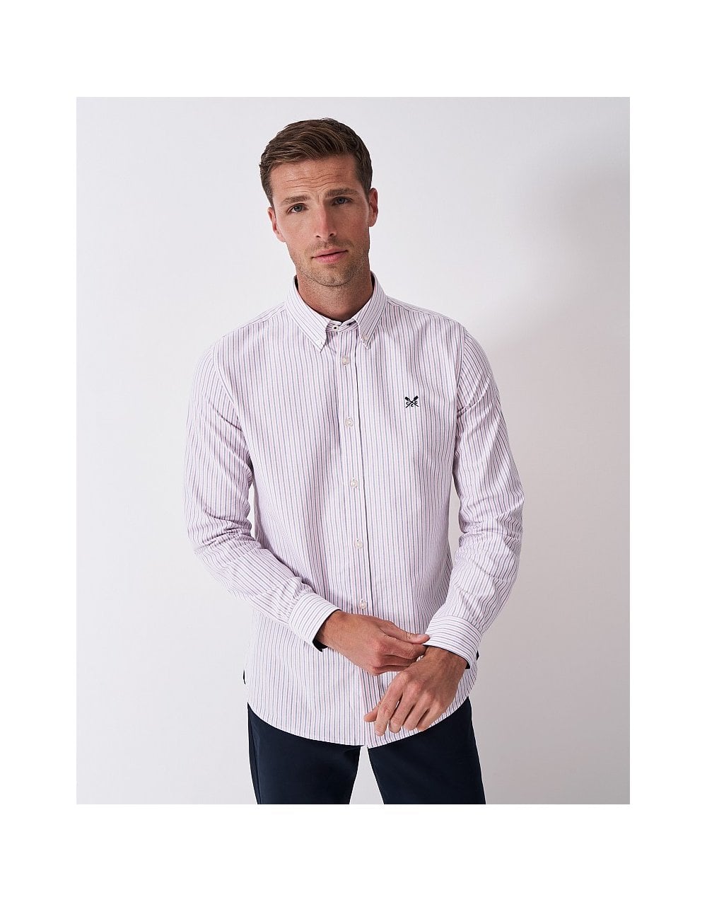 Young Ideas/Henmores - Slim Fit Multi Stripe Oxford Shirt - Pine/Newberry - S