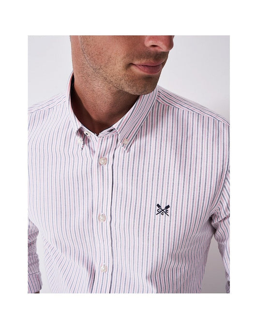 Young Ideas/Henmores - Slim Fit Multi Stripe Oxford Shirt - Pine/Newberry - S