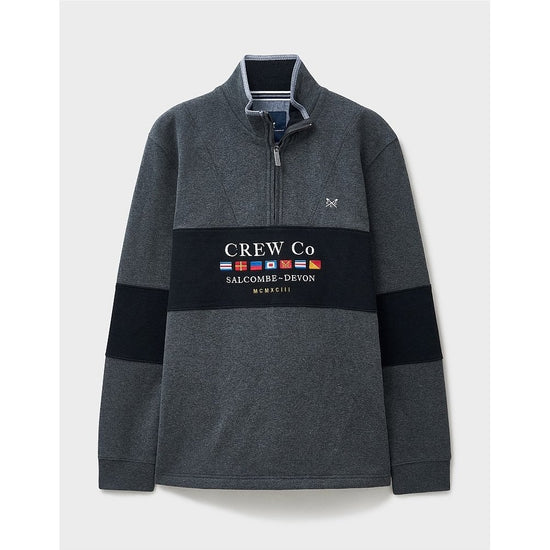 Young Ideas/Henmores - Waterside Graphic Cut And Sew Half Zip - Chart Marl - S