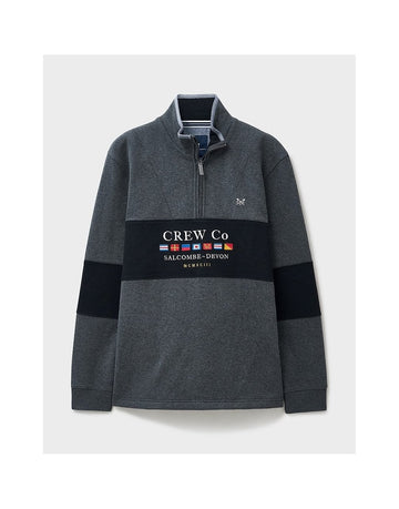 Young Ideas/Henmores - Waterside Graphic Cut And Sew Half Zip - Chart Marl - S