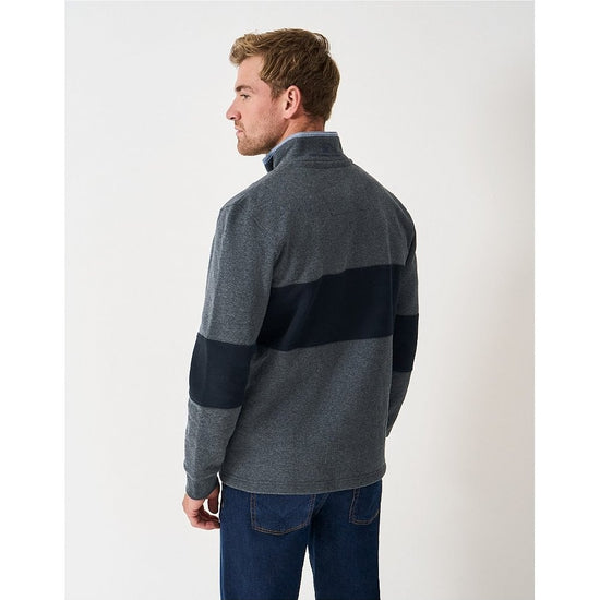 Young Ideas/Henmores - Waterside Graphic Cut And Sew Half Zip - Chart Marl - S