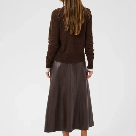Young Ideas & Henmores -Bethina Arrow Cardigan -Coffee Bean Melange -XS