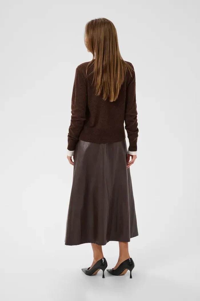 Young Ideas & Henmores -Bethina Arrow Cardigan -Coffee Bean Melange -XS