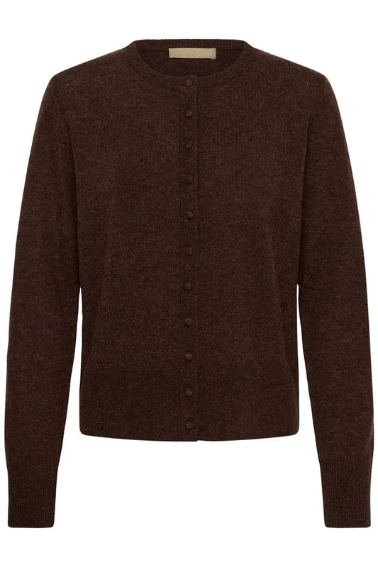 Young Ideas & Henmores -Bethina Arrow Cardigan -Coffee Bean Melange -XS