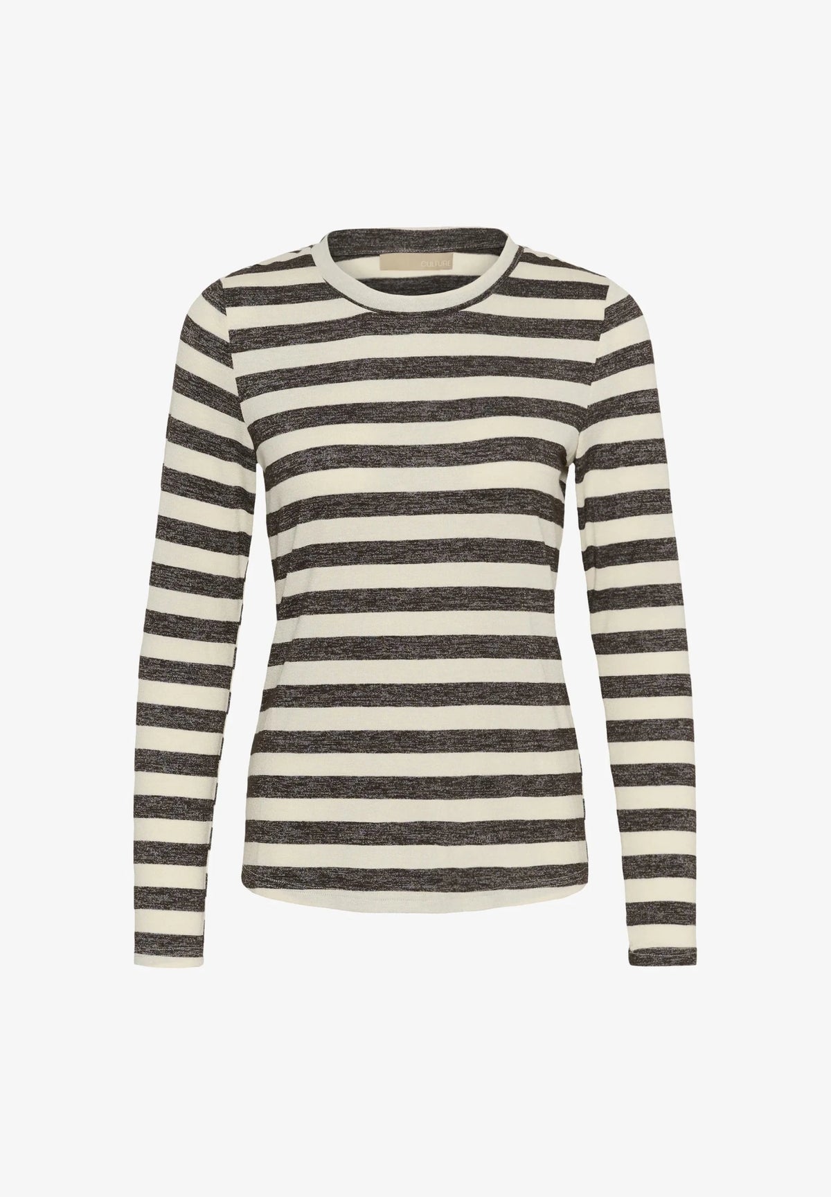 Young Ideas & Henmores -Cat Alexandra Long Sleeve T-Shirt -Brown/Whitecap -XS