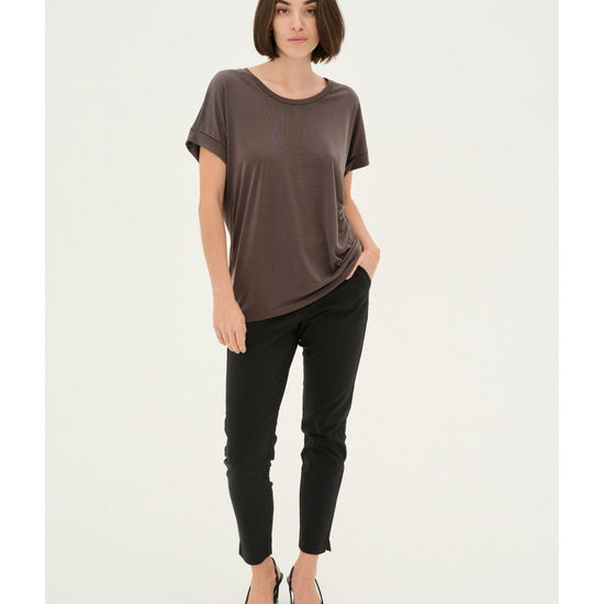 Young Ideas/Henmores - Kajsa Short Sleeve T-Shirt - Blackened Pearl - XS