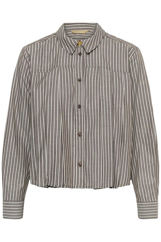 Young Ideas & Henmores -Manga Stripe Shirt -Brown/White Stripe -XS