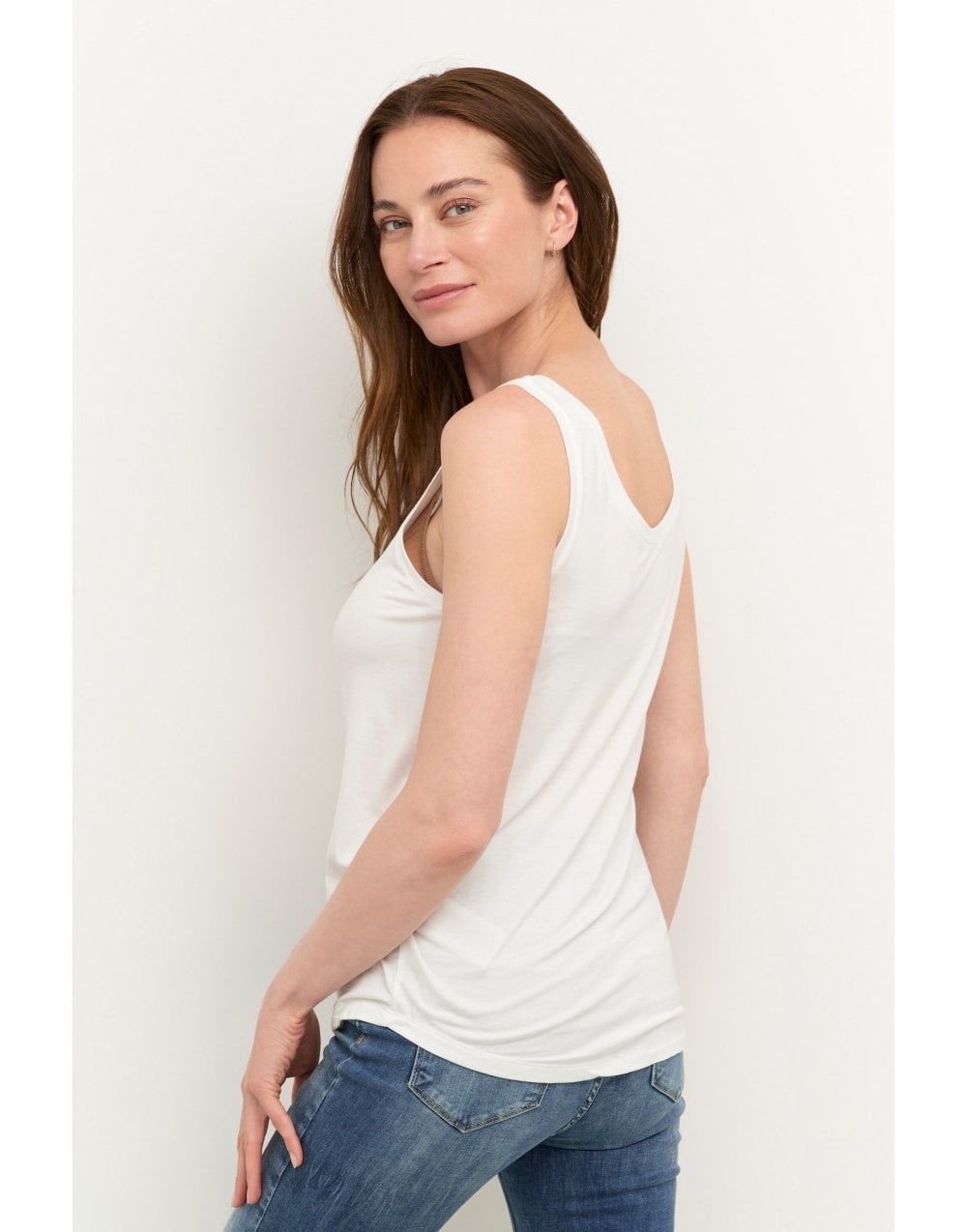 Young Ideas/Henmores - Poppy V - Neck Tank Top - Demitasse - XS