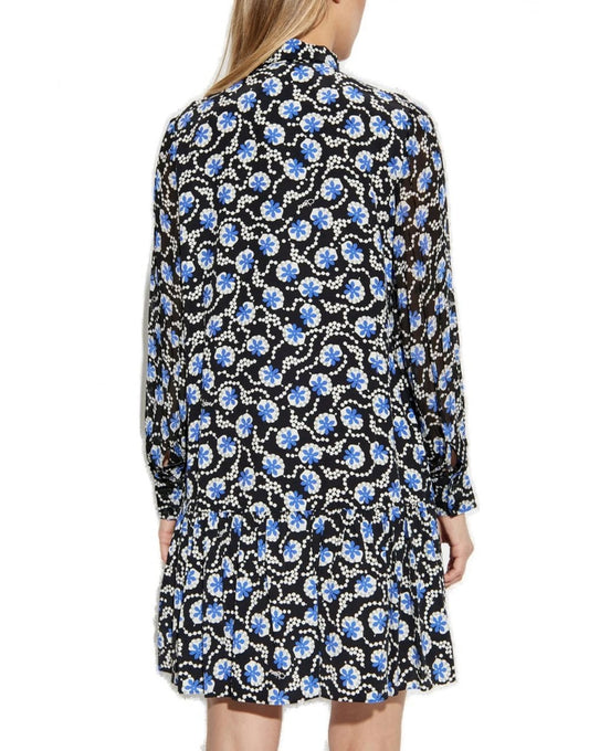 Young Ideas/Henmores - Ami Front Bow Floral Print Short Dress - Pirouette Blue - S