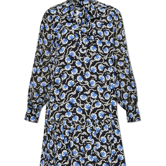 Young Ideas/Henmores - Ami Front Bow Floral Print Short Dress - Pirouette Blue - S