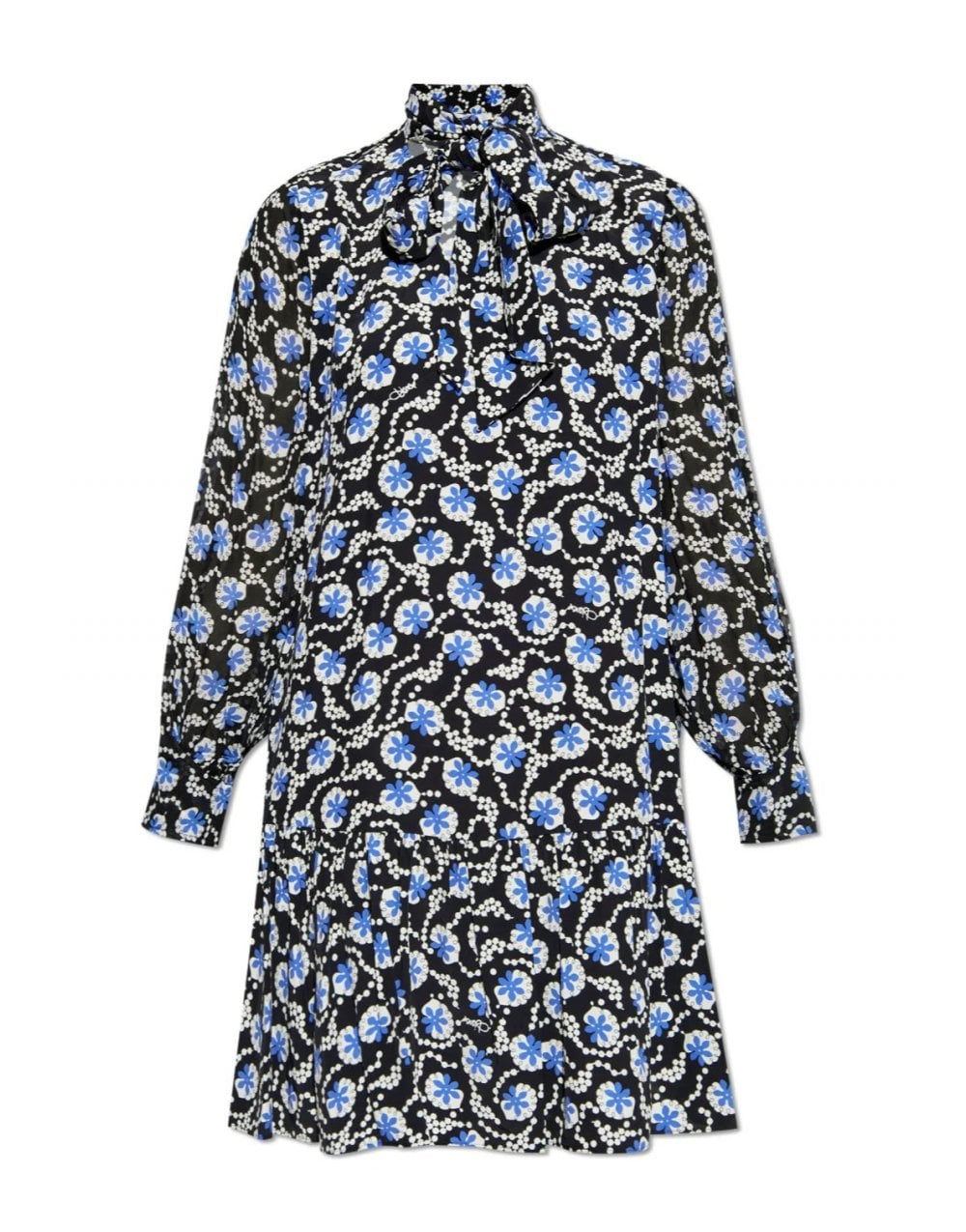 Young Ideas/Henmores - Ami Front Bow Floral Print Short Dress - Pirouette Blue - S