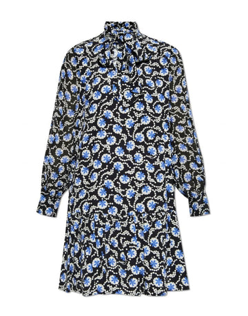 Young Ideas/Henmores - Ami Front Bow Floral Print Short Dress - Pirouette Blue - S